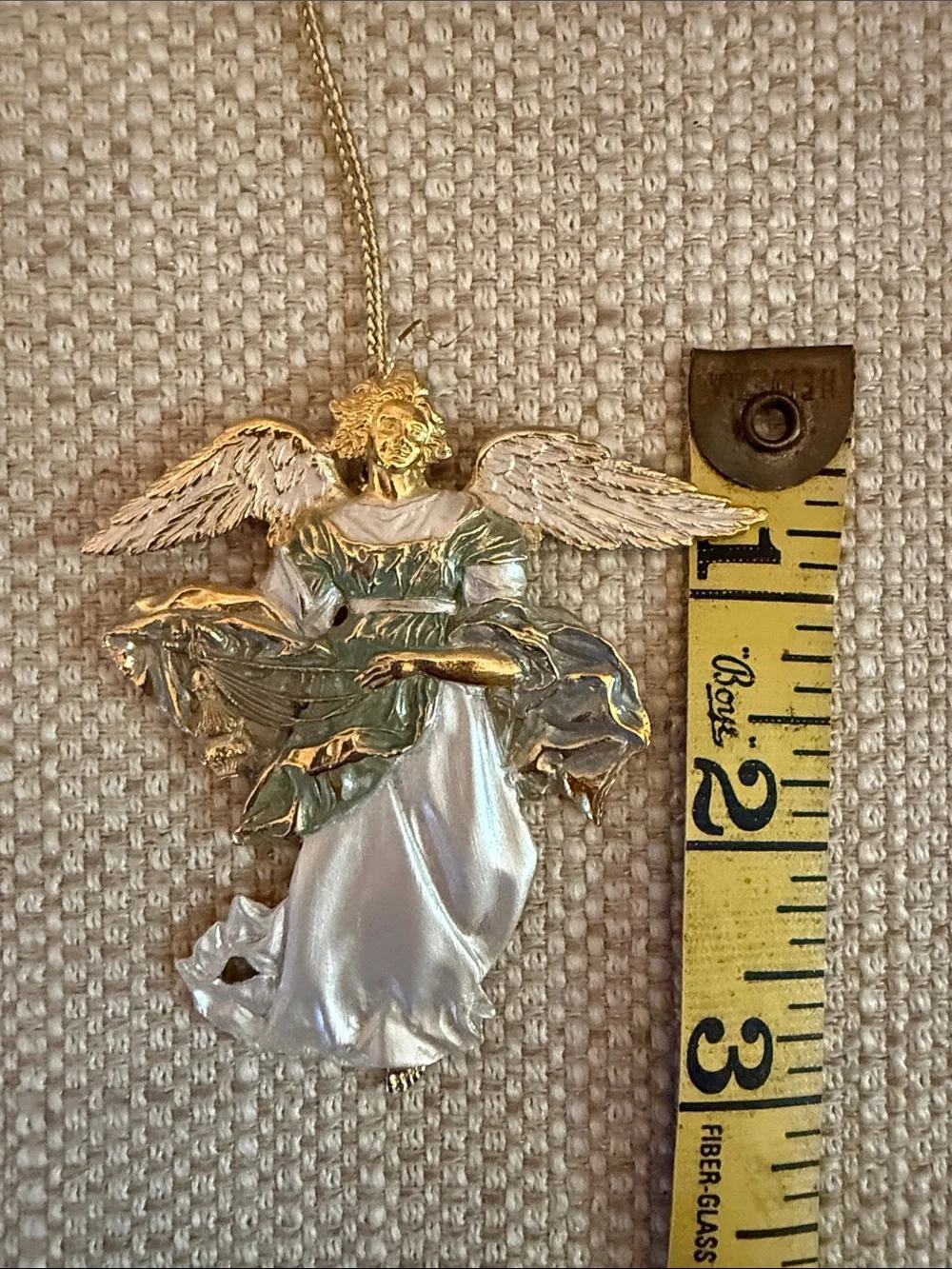 2003 Museum of Modern Art Gold, White and Green Angel Ornament.